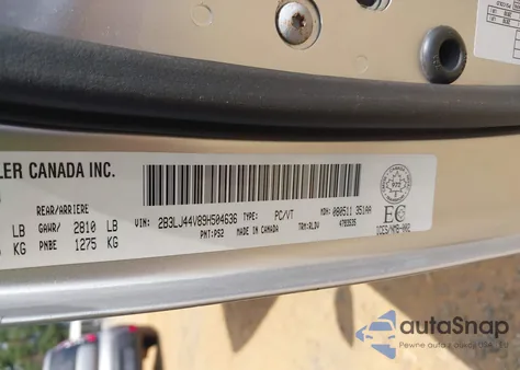 2009 Dodge Challenger Se/Sxt из США, поврежденный, VIN 2B3LJ44V89H504636